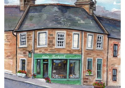 RockPool Cafe Cullen - Water Colour Sketch by Robert Greenwood